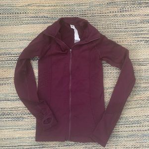 Ribbed Maroon Athletic Jacket